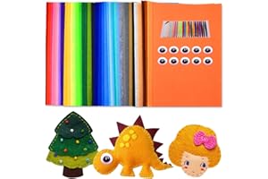 QTUIE Feltro Set da 40 Pannolenci Colorati Morbido A4 Fogli di Feltro 1 mm Feltro Colorato Morbido con Occhietti Adesivi Feltro Colorato per Lavoretti Artigianali Creativi Fai-da-Te Bricolage Patchwork