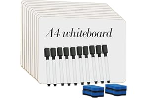 STOEPEOCO 10 Pack Small White Board Dry Erase Mini Whiteboard 8.3x11.8 Inch Small Dry Erase Board for Students，Lapboard Double Sided Small White Board for Students Small Whiteboard Office Kitchend (10)