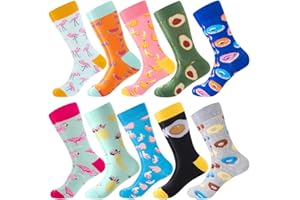 BONANGEL Chaussettes amusantes pour homme, colorées et amusantes à motifs, en coton peigné, chaussettes de bureau, mi-mollet cool, design unique et frappant