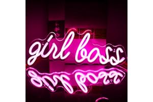 INEONLIFE Girl Boss Neon Sign Led Pink Word Light Up Signs for Wall USB Powered Letter Neon Light Signs Indoor Light for Bedroom Office Birthday Decor Party Sign Girl Gift