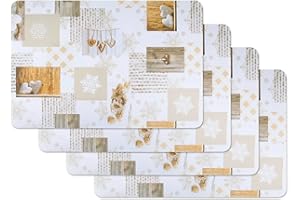 VENILIA Vénilia Tovagliette stampate Snow white, Tovagliette da Tavola, Tovaglietta per sala da pranzo, a prova di cibo, 4 pezzi, 30 x 45 cm