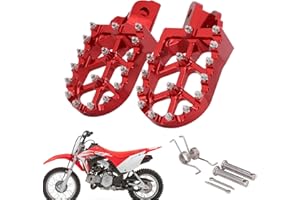 Runfarr Motorrad Fußrasten,Rot Fußrasten,Fußpedale aus CNC-Aluminium für CRF110F 2013–2022 CRF125F 2014–2023