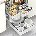 2x Ausziehbare Schubladen-Organizer Für Küche – Verstellbar Von 32-53cm Breite | Klebemontage, 42cm Tiefe, Geräuscharm