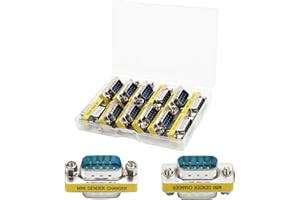 GALDOEP DB9 Mâle à Mâle coupleur,9 Broches RS-232 Adaptateur de Coupleur Adaptateur DB9 pour PC vidéo ordinateur TV projecteur(12 Pièces)