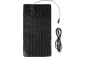 Hemobllo Reptile Heat Mats - USB Reptile Heating Mat Terrarium Heat Mats Adjustable 3 Levels Temperature Control Warming Mat for Turtle, Gecko, Lizard, 34x19cm (Random Style)