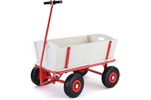 ‎RAMROXX RAMROXX Bollerwagen Holz Handwagen Transportwagen Gartenwagen Transportkarre bis 150kg