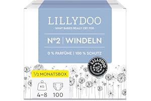 LILLYDOO Pieluchy przyjazne dla skóry rozmiar 2 (4-8 kg), pudełko półmiesięczne (100 pieluch) (FSC-Mix)