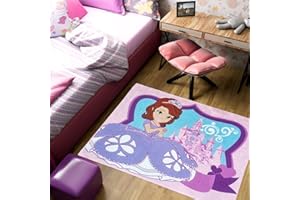 Mevsim Store Prodotto con licenza Disney - Tappeto per la Cameretta Dei bambini 133x95 cm - Rosa - Bambini-Tappeto da Gioco Antiscivolo