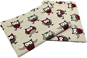 ‎GER3AS Ger3as 2er-Set: Gourmet Geschirrtücher Küchenhandtücher Leinen/Baumwolle Handtücher Tücher 47x70 cm Halbleinen Stonewashed Jacquard oder Bedruckt (Eule Rot)