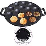 La Cuisine for Life Cast Iron Pan, Poffertjes, Takoyaki, Aeble Slicer, Ebel-Slice, Pancake Pan with Enamel Coating, 24 cm in