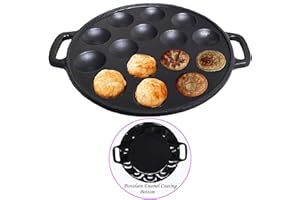 LA CUISINE FOR LIFE La Cuisine Poffertjes Takoyaki Aebleskiver Ebelskiver Padella in ghisa con rivestimento in porcellana smaltata Compatibile con tutti i piani cottura, compresa la stufa a induzione.