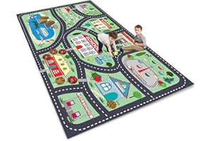 ZFHNYJWKL Alfombra Coches Infantil Alfombra de Juego Carretera, Juegos, HabitacióN Road Playmat para Jugar con Coches y Juguetes(D,120X180CM)