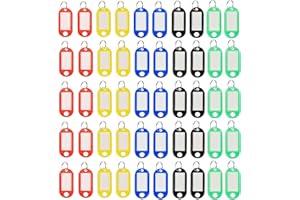 CPRNQY 50 Stück Schlüsselschilder,Schlüsselanhänger Beschriftbar Mit Etiketten,Schlüsselschilder Mit Schlüsselringen Key Label Zum Schlüssel Koffern Haustieren Markieren für Schlüssel,Haustiere,Gepäckstücke