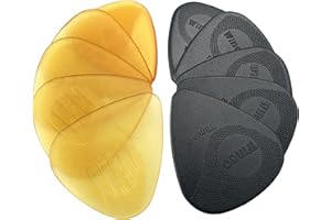 WINGO Lot de 10 médiators antidérapants avec grip estampé pour guitare électrique acoustique, basse, comprend moyen, lourd, extra lourd.