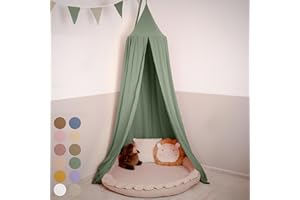 ‎LILIMAUS lilimaus Baldachin Kinderzimmer [in 12 Farben] - Betthimmel aus 100% Baumwolle Musselin Handmade für Mädchen & Jungen - Babybett Himmel als Babyzimmer Deko - Vorhang für Kinderbett, Kuschelecke