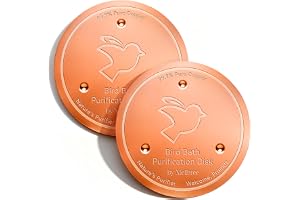Mellbree 2-Pack Copper Bird Bath Cleaner Disk, 0.6mm Thick 99.9% Pure – Durable 3-Point Base, Garden Water Maintenance Solution