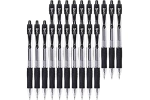 REAEONAT Gel Pens, 0.7mm Retractable Rollerball Pens Black ink Smooth Pens for Adult Writing Note Taking School & Office Supply, Pack of 20