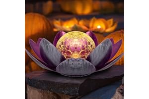 Kyduu lampes solaires de jardin, Fleur de lotus lanterne solaire, Décoration de jardin lotus solaire Deco, Jardin Exterieur Lumière, Lampe Solaire Exterieur pour terrasse,cour