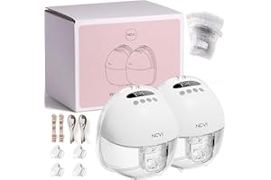 NCVI Wearable Breast Pump 8131, Electric Hands Free Breast Pumps, Breastfeeding Pump 4 Modes 9 Levels with LED Diaplay, Portable Discreet Milk Pump with 19/21/24 mm Flanges