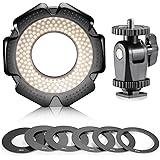 Neewer® R-160 160 Stück 5600K 10W Mini-LED-Makroring -Licht mit 6 Adapterringe (49mm / 52mm / 55mm / 58mm / 62mm / 67mm…