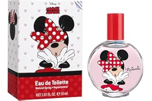 AIR-VAL Parfum Minnie Mouse pour enfant : eau de toilette dans un joli flacon en verre au design typique, parfum floral (30 ml)