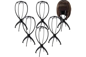 HULAGU 6 Stück Perückenständer Set Tragbare Perückenhalter Perückenkopf Faltbar Plastik Beweglicher Perücke-Standplatz Perücke Trockner