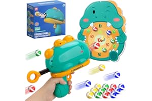 YOTOY Toys for Boy Kids 3 4 5 6 7 8 Year Old: Dinosaur Gun Shooting Game Toy Dart Board for Boys Kid Gifts for 3-8 Years Old Birthday Party Toy for Toddlers Kids Age 6-12 Outdoor Garden Toy