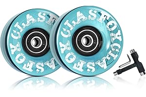 CLAS FOX 78A Indoor or Outdoor 65x35mm Quad Roller Skate Wheels with ABEC-9 Bearings 8 Pcs (Sea Blue)