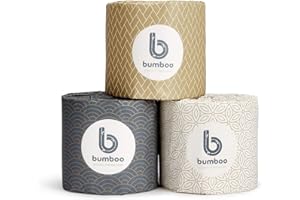Bumboo Bamboo Toilet Roll 48 Pack | Wrapped Toilet Paper 3 ply, 300 Sheets | Eco Friendly Toilet Paper Bulk | Plastic-Free, Soft, Strong, Sustainable & Biodegradable Loo Roll