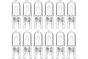 Jaenmsa G9 Halogen Light Bulbs 230V 28W 2700K Warm White G9 Dimmable Capsule Bulbs, Non-Flicker,12 Pack