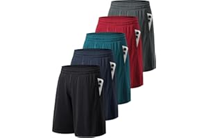 miijoory 3/5 Pack Gym Shorts Men with Pockets,Mens Sports Quick Dry Breathable Shorts for Running Training Activewear