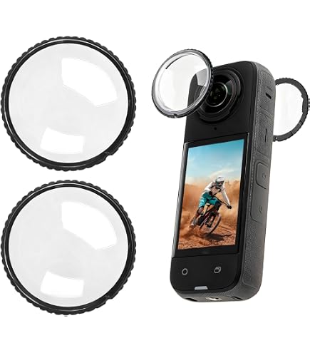 Semaiki Protezione obiettivo con pellicola protettiva per display per Insta 360 X4 9H antigraffio pellicola protettiva in vetro temperato per Insta 360 X4 accessori