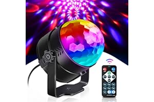 Discokugel, U`King Disco Licht LED Party Lichter Musikgesteuert Disco DJ Party licht 360° Rotierende Ball Lights 3W RGB Bühnenlichter mit Fernbedienung für Home Kinder Geburtstag Club Weihnachten