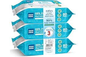 Mee Mee Pure Water Wet Wipes with Lid (240 pcs) – Wet wipes combo | Unscented, Plant Derived | Super Thick wipes | Exrtra Gentle -Pack of 3
