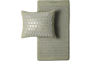 ‎SHAKTIMAT ShaktiMat [Das Original seit 2007] Premium Akupressurmatte und Akupressurkissen zur Entspannung für Rücken, Nacken, Füße, Ethische Handarbeit, GOTS-zertifizierte Bio-Baumwolle, Salbeigrün