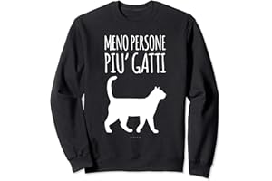 LUMOMIX Felpe Donna Senza Cappuccio Gatti Divertenti Meno Persone Felpa