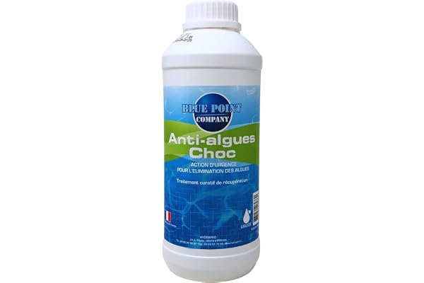 Algicide Anti-Algues Choc Piscine, rattrapage Eau Verte │Anti Eau Verte/Trouble, Traitement Anti-algues │Produit Double Action, Action d’Urgence Contre Les algues (1L)