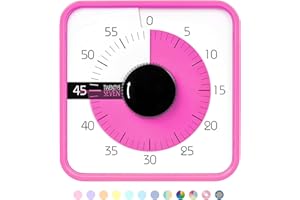 TWENTY5 SEVEN Compte à rebours de 19,1 cm ; minuterie visuelle de 60 Minutes et 1 Heure – Outil pédagogique en Salle de Classe, réunion de Bureau, Horloge de Compte à rebours mécanique pour Enfants, Gestion du