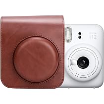 Schutzhülle Aus PU-Leder Für Fujifilm Instax Mini 12 – Mit Schultergurt, Retro Braun, Kratzfester Schutz