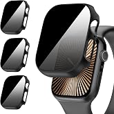 Diruite 3-Pack Case for Apple Watch Series 11/10 46 mm Privacy Screen Protector HD Tempered Glass Hard PC Protection Anti Spy