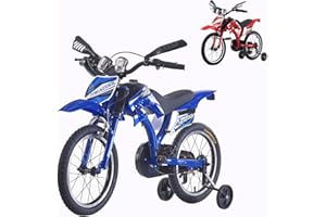 TRIOBLADE 16"/18"/20" Kids Bike Boys&Girls Kids Bicycle Motocross Motorcycle Bike Simulated Motorbike Sound With Removable Stabilisers Wheels for Ages 3-9 Years Old