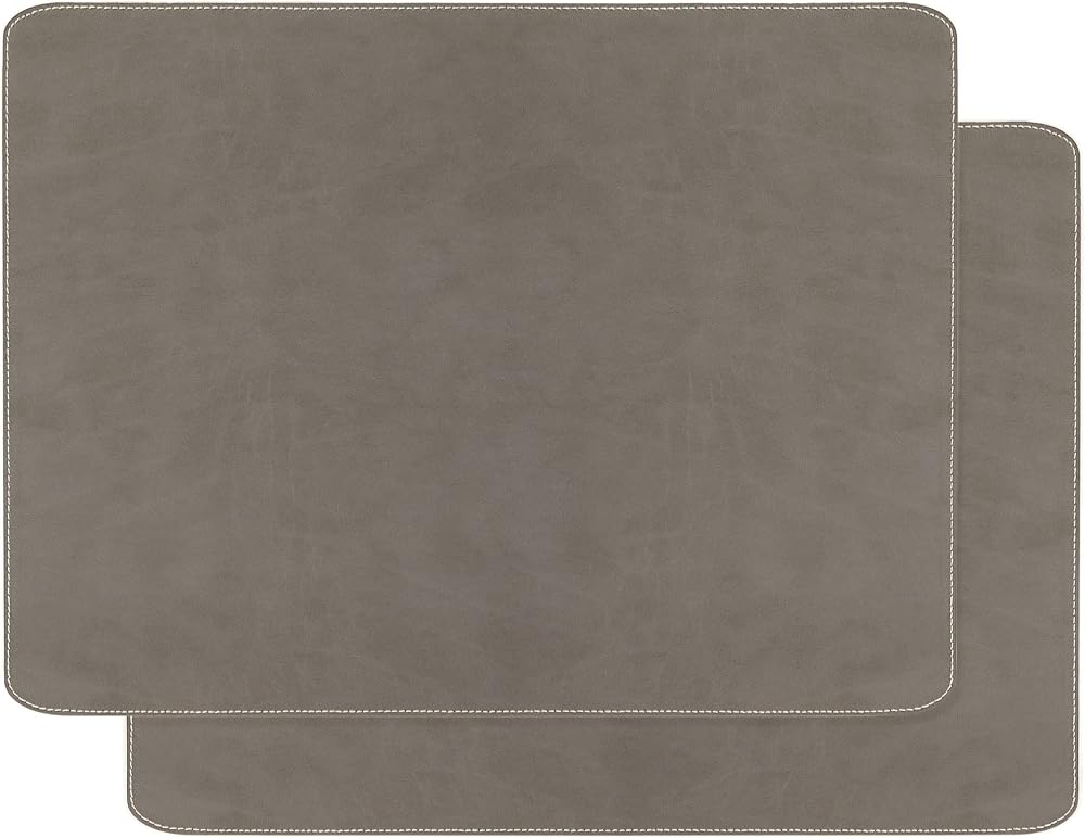 Ocean Home Textile 2'li Gri Renk Deri Amerikan Servis 40 x 30 cm