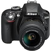 Nikon D3300 + 18-55 AFP DX VR 24.2MP DSLR Camera with 3" LCD Screen Stabilizer Full HD Video Black - Kit with 18-55MM AFP DX