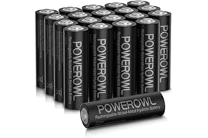 POWEROWL Bateria AA 2800 mAh, 20 sztuk baterii AA do ponownego ładowania, 1,2 V, typ Ni-MH, niski poziom samorozładowania ze skrzynką na kurz