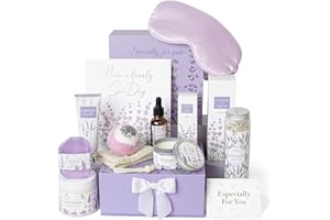 FRERDUI Birthday Hamper for Her: 11-Piece Spa Gift Basket with Lavender Gifts, Relaxing Home Spa Products for Women's Self Care