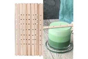 LUXIREMI 50 Pcs Wooden Candle Wick Holders, Wick Bars for Candle Making, Wooden Candle Wick Centering Device,Wax Stick Clips Center Tool for DIY Material Package Mold Large Multiwick Candles