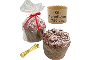 ANIMALUJOS BONDIBUY Kit Panettone, Moldes de Panettone, Molde Panettone Papel, Molde Panettone Desechable (Kit 750 grs)