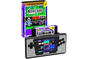 NEOCADE Consola de Juegos Portátil para Mega Drive, Sega Genesis Retro Game Pocket, Consola de Juegos Portátil con 18 Juegos NES, 12 Cartuchos MD en 1, Pantalla LCD de 3,5', 30fps, Resolución 320x240