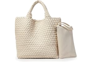 KALIDI FANCY FOREST KALIDI Tkane torebki dla kobiet - miękka wegańska skórzana torba na ramię, ręcznie robiona torebka Schoulder z torebką, duża skórzana torba na zakupy, torba podróżna, do szkoły, pracy, podróży