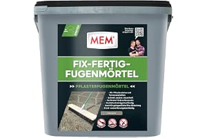 MEM Fix& färdig fogmurbruk, stengrå, 12,5 kg | Klar att använda – för plåster, natursten och klinker – vattentät – nötningsbe